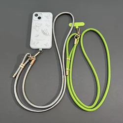 New Leather Mobile Phone Universal Lanyard Adjustable Diagonal Long Rope Shoulder Strap Rope Fashion Anti-Loss Hanging Ornaments