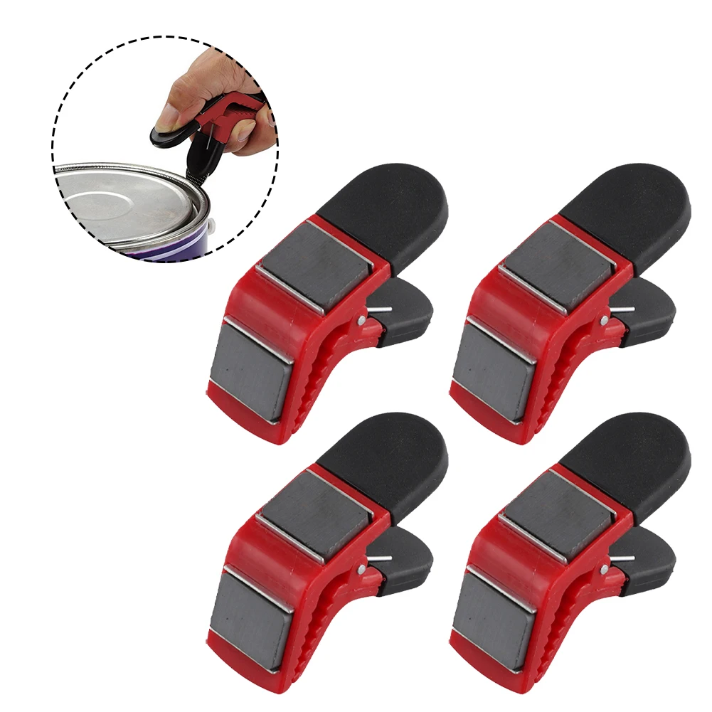 4PCS Magnetic Paint Brush Holder Clips Portable Multipurpose Tin Opener DIY Tool For Home Improvement Workshop Environments