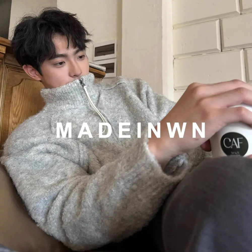 

Винтажный вязаный свитер на молнии Cleanfit, шерстяной тонкий мягкий длинный пуловер све Crew Ne для мужчин и женщин