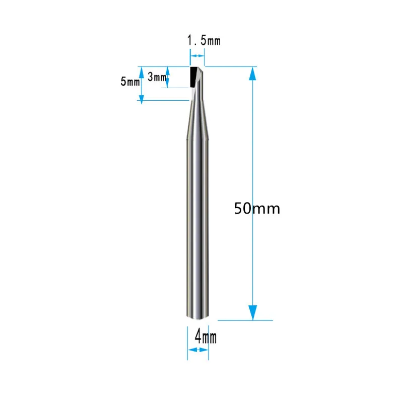 PCD Milling Cutter 1 2 3 4 5mm carbide tungsteel Flat End Mill 1 flutes Carbon Fiber Fiberglass Bakelite Machining Tool Material