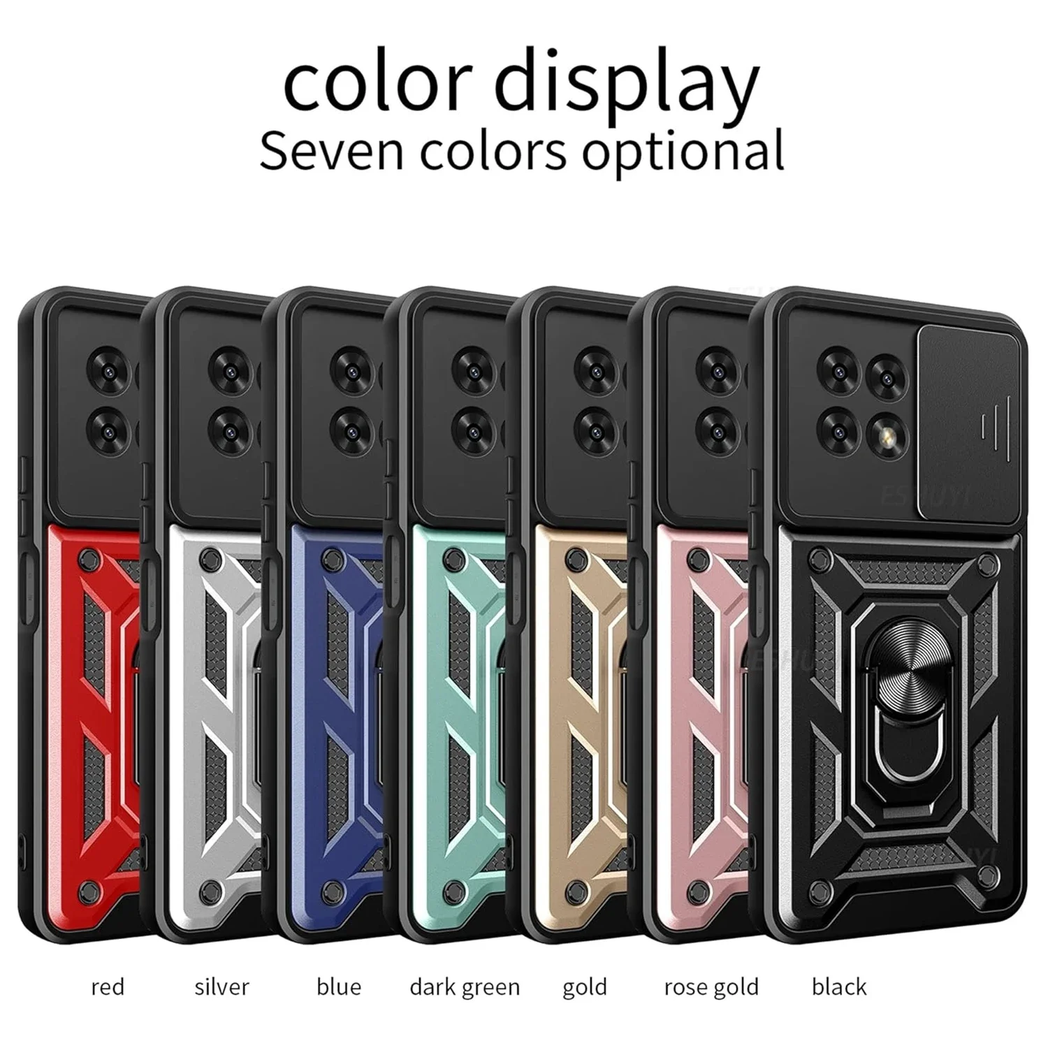 Armor Case For T-Mobile Revvl 7 Pro 5G T Phone 2 Pro 5G Cover Lens Protection With Ring Magnetic Holder Coque Fundas