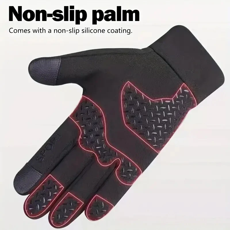 Gants de cyclisme coordonnants imperméables pour hommes, gants à doigts complets, écran tactile, chaud, sourire, sports de plein air, ski, course à pied, moto, hiver