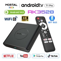 Mortal T1 Pro Smart Android 14 TV Box 8K Video Decoding Wifi 6 BT 5.0 Youtube Multi Language RK3528 Cost-effective Set Top Box