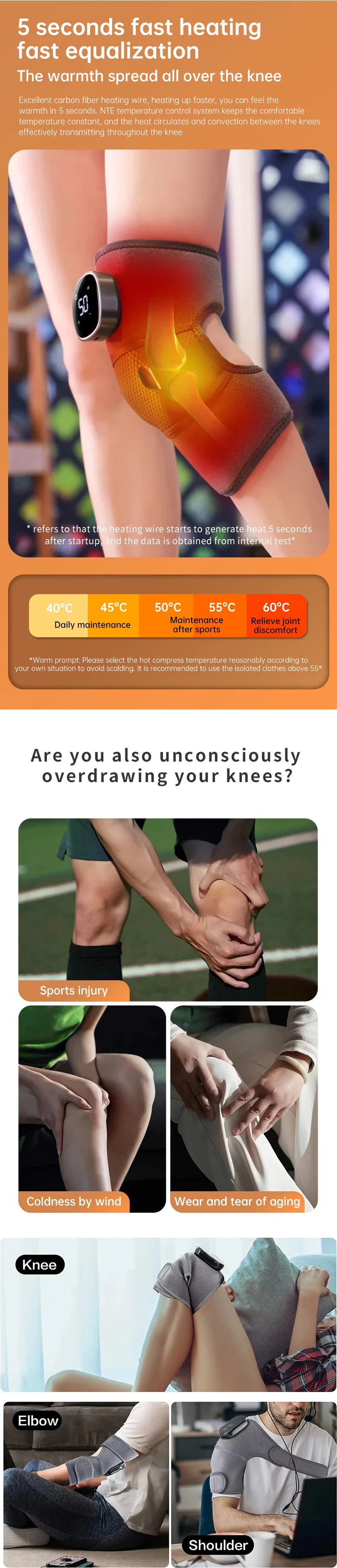 3 in 1電動エルボー膝プレーンリリーフマッサージ肩振動マッサージ膝サポーターブレースUSB接続