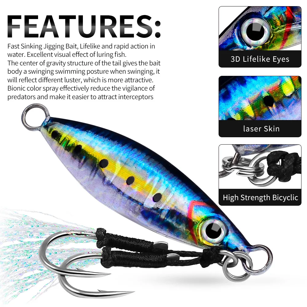 

7g-30Iron plate lure long-range submersible 3D printed iron plate lead fish hard bait, snapper, sea fishing boat lure fishing