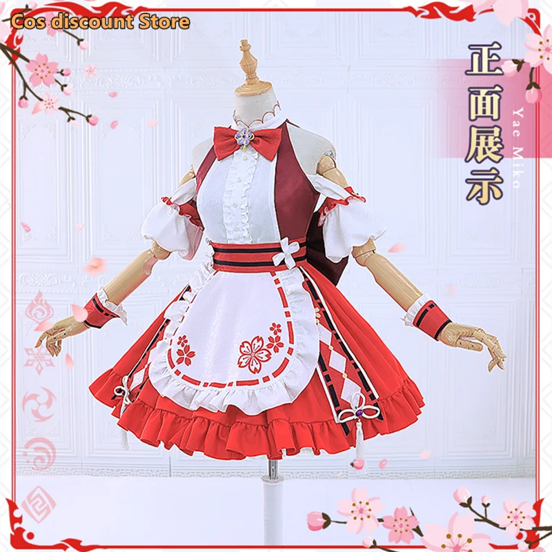 Yae Miko Maid Dress Cosplay Costume Genshin Impact Cosplay Anime Fashion Girl Women Role-playing Clothing for 2022 Sizes S-XL