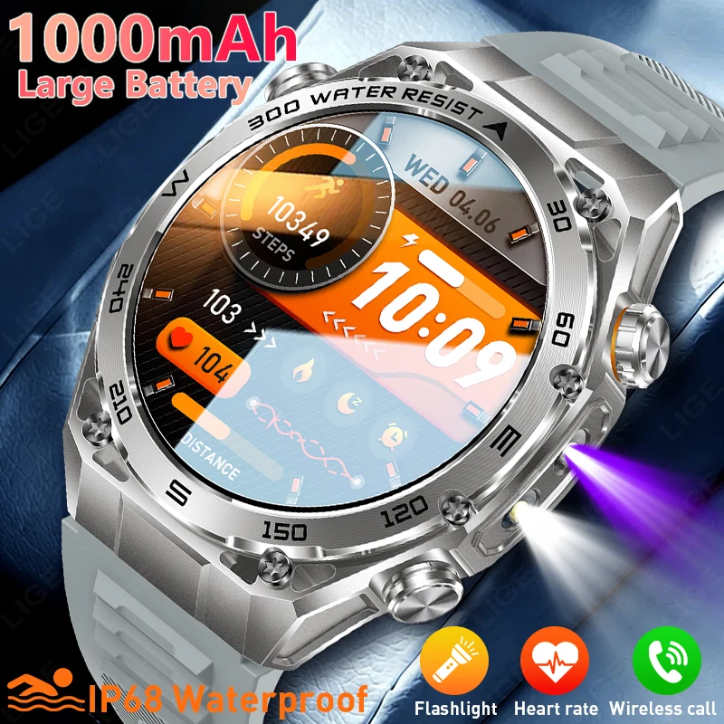 LIGE Fashion Smartwatch mit 1000mAh Akku, 5ATM wasserdicht, Bluetooth-Anruffunktion, 1,53 Zoll AMOLED-Bildschirm, Sport- und Gesundheitsmonitor.
