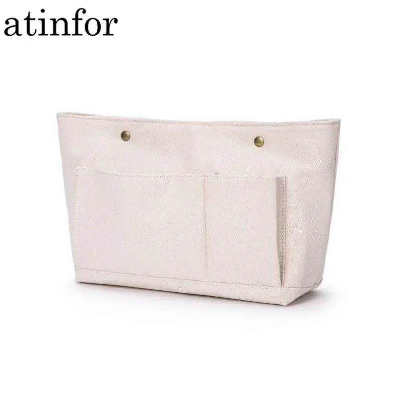 

atinfor Brand Eco Cotton Canvas Insert Handbag Purse Organizer Bag in Bag Large Size