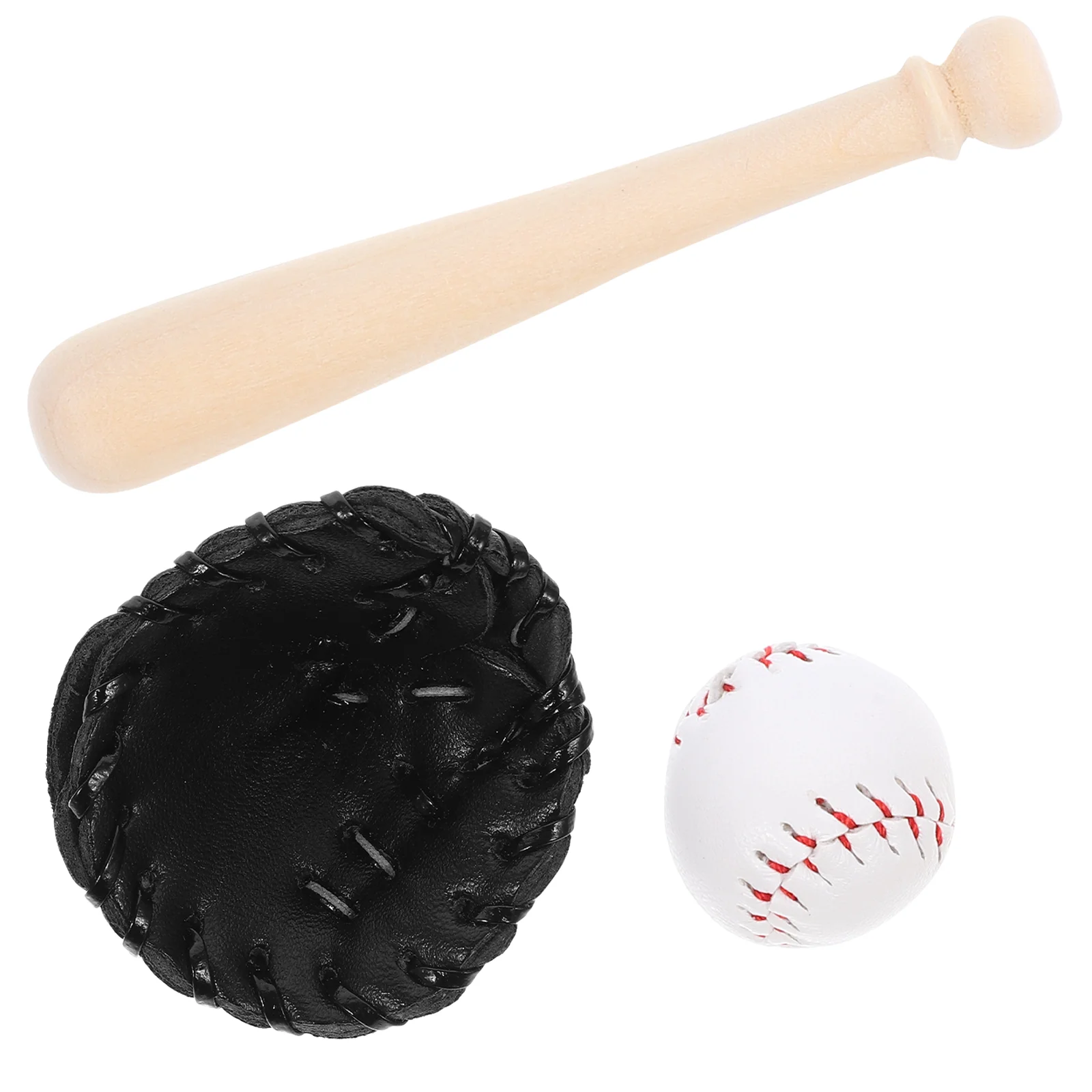 Baseball House Sporting Goods Mini Kit Accessories Sports Miniatures Small Toys Glove Black Child