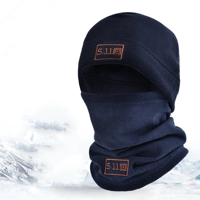 Winter Fleece Hat and Scarf Set Thermal Head Cover Tactical Warm Balaclava Face Mask Neck Warmer Sport Cycling Ski Scarf Hat