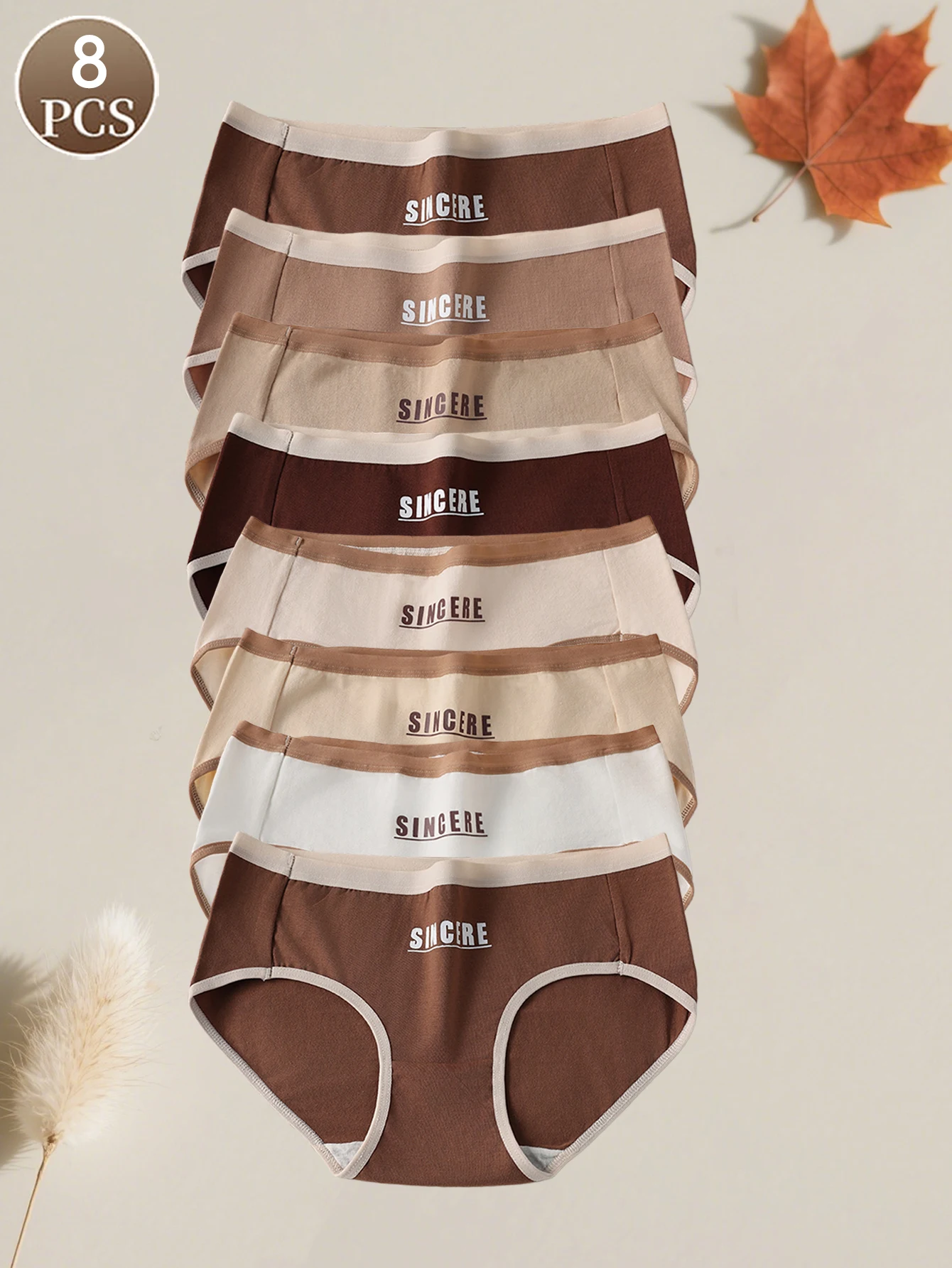 

8 шт. женские трусики модные с буквенным принтом из чистого хлопка женское повседневное спортивное нижнее белье со средней талией мягкие и удобные женские трусы
