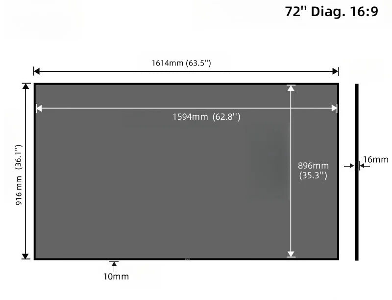 100 ''120'' ALR Weiche Flexible Fresnel Festen Rahmen Lange Werfen Projektion Bildschirm für Normale Fokus Projektor Anti Licht Vorhang – Detail 36