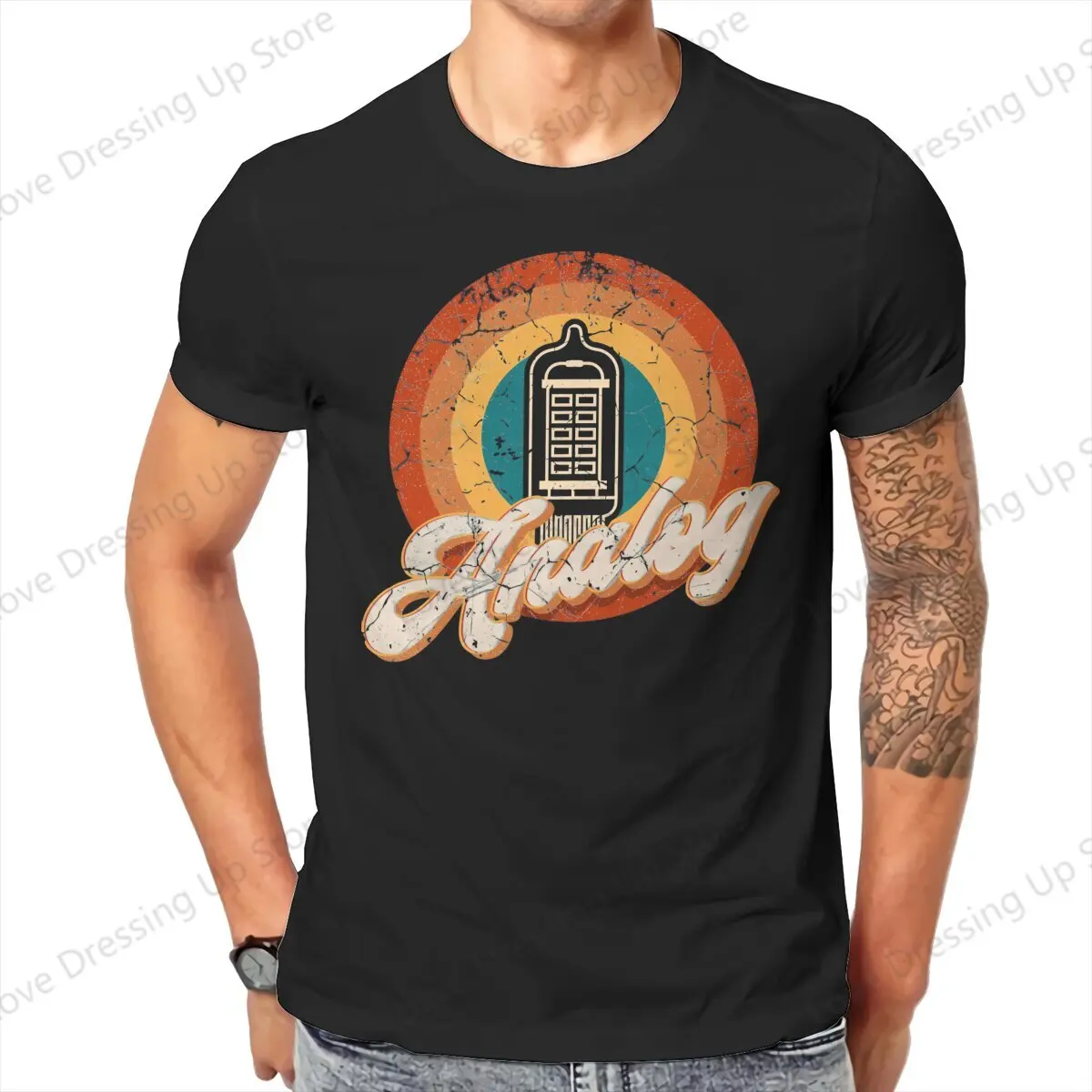 Vacuum Tube Audiophile Tshirt Homme Men's Clothes Cotton T Shirt For Men