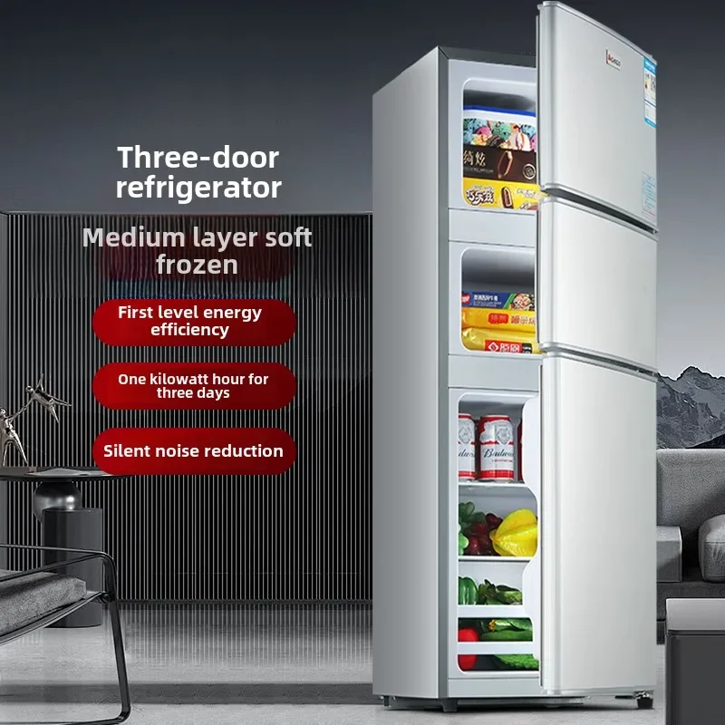 MJY household refrigerator small energy-saving rental room dormitory double door refrigerator