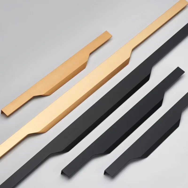 Black Punching Free Embedded Cabinet Mobile Door Handle Golden Wardrobe Drawer Knob Extended Furniture Decoration Handle