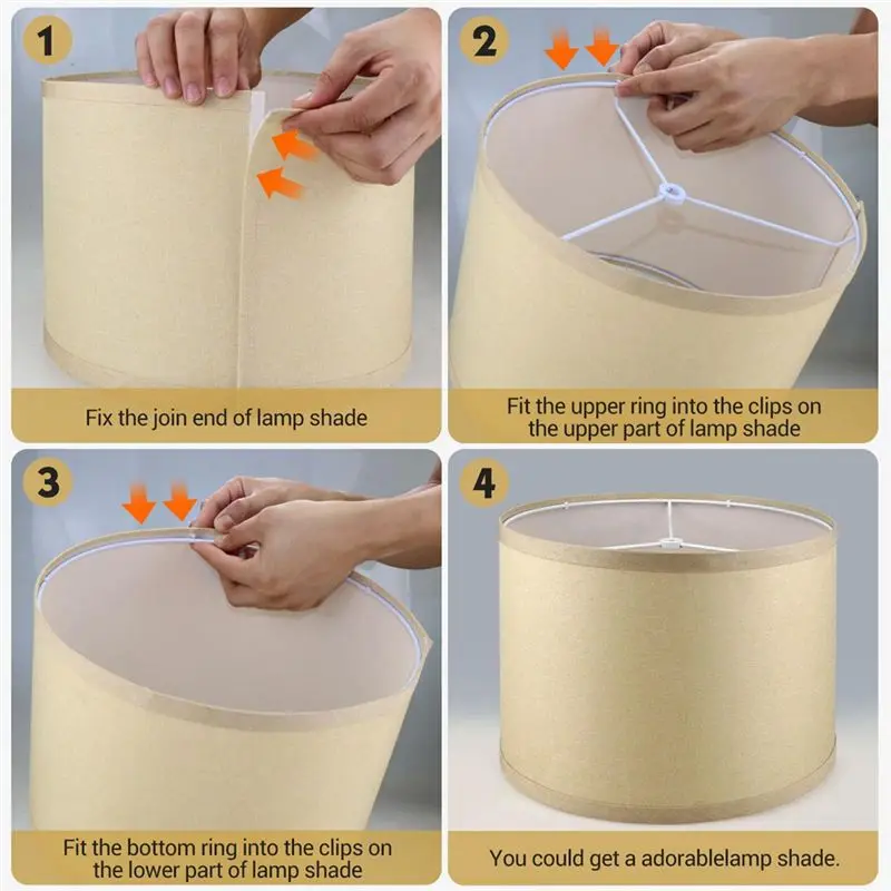 AS94-Natural Linen Lampshades Replacement Fabric Lampshades For Bedroom Study Table Lamp Floor Lamp