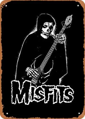 Music The Misfits Punk Rock Band Metal Tin Sign Poster Vintage Art Wall Decor
