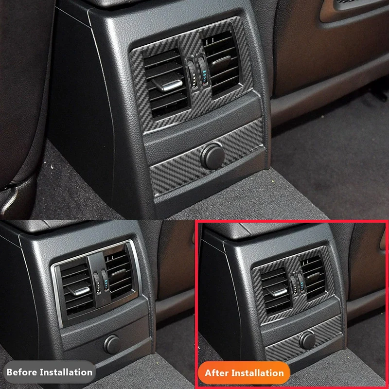 For BMW 3 Series F30 F35 2013-2019 Carbon Fiber Car Rear Air Conditioning Vent Frame Decorative Stickers Auto Inter Accessoriess