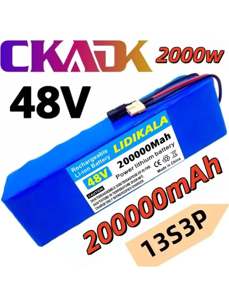 2026 Neuer 48V 200Ah 2000W 13S3P DC/T Lithium-Ionen-Akku Geeignet für 48V-Motoren mit BMS