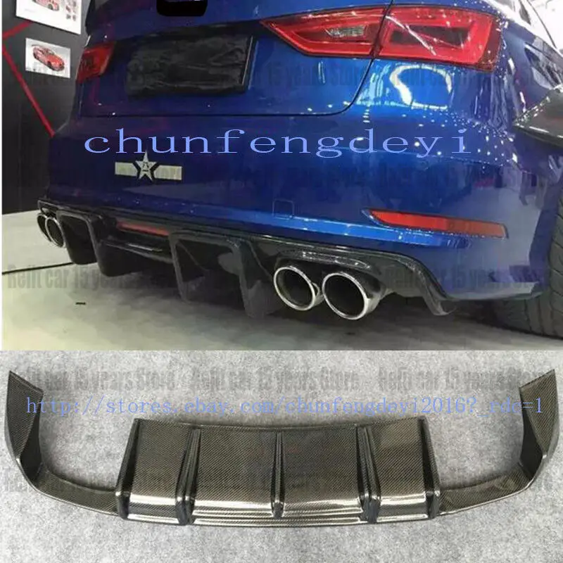 

Real Carbon Fiber Rear Spoiler Diffuser Lip for Audi A3 S3 2013 2014 2015 2016 Sedan 4Door Bumper car accessories