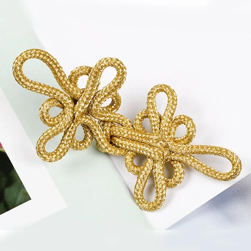 Gold Wire Chinese Cheongsam Button Knot Fastener Closures