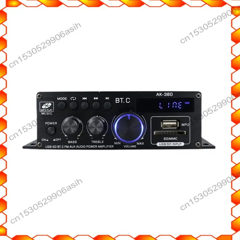 -AT52 Ak380 800 واط 12 فولت مكبر كهربائي بلوتوث ستيريو المنزل سيارة باس الصوت أمبير مشغل موسيقى مكبر صوت للسيارة فئة D FM USB/SD استبدال