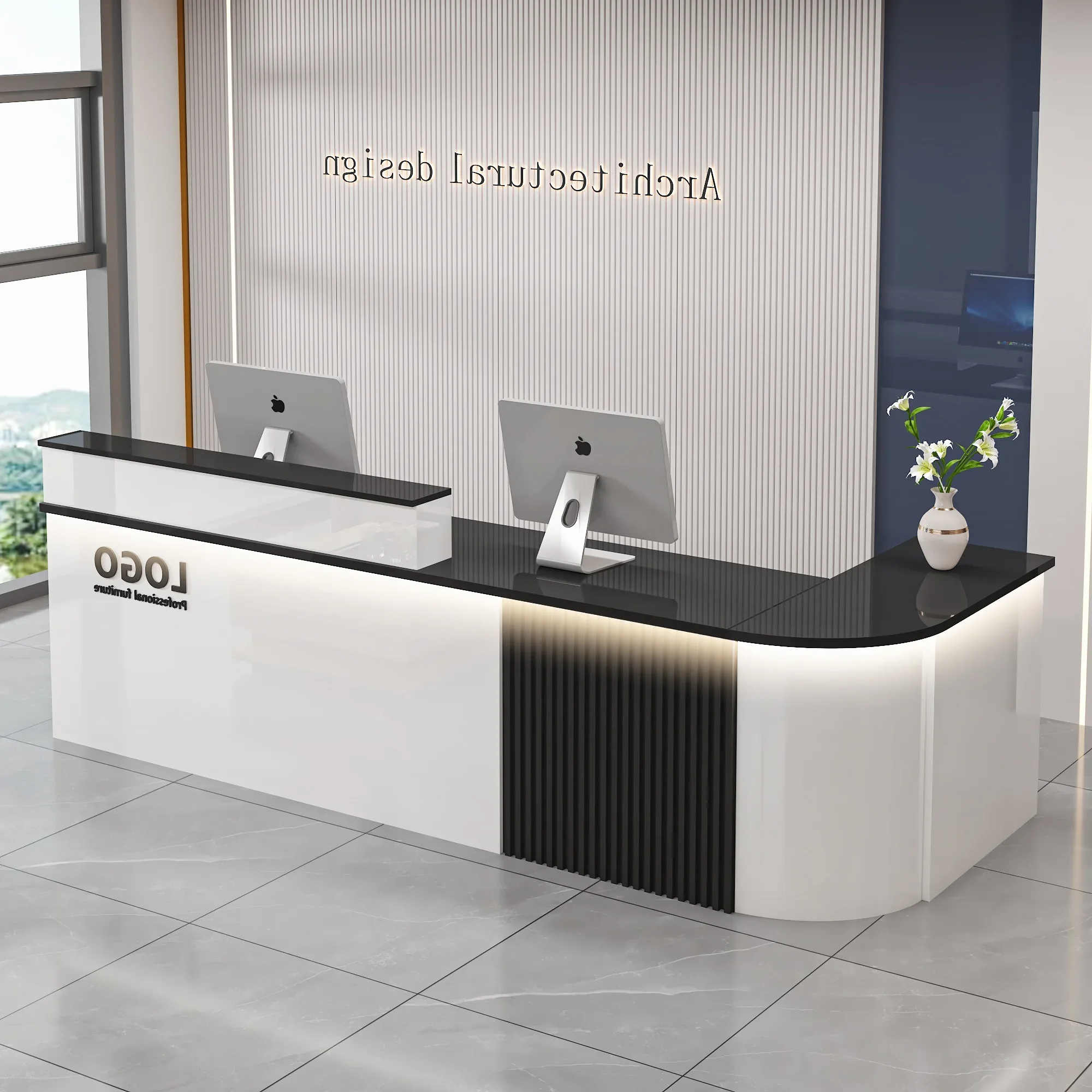 Luxury Design Reception Desk Professional Office  Reception Counter Custom Simple Beauty Salon Bancone Bar Lusso Furniture