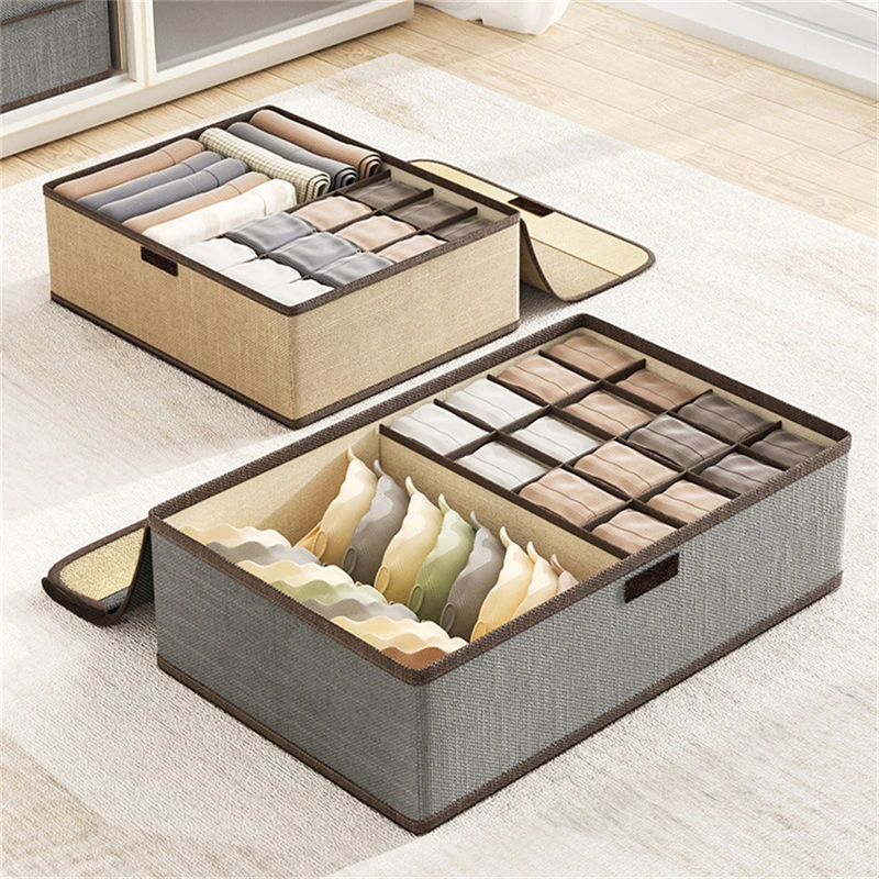 Underwear Storage Box With Lid Dustproof Socks Bra Drawer Clothes Storage Organizer Underwear Bag Household Wardrobe Box