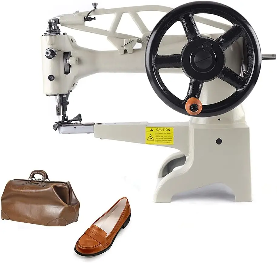 Leather Shoe Sewing Machine Sm-2972 Cylinder Long Arm Patcher Sewing Machine Shoe Leather Boots Repair Machine White (Table