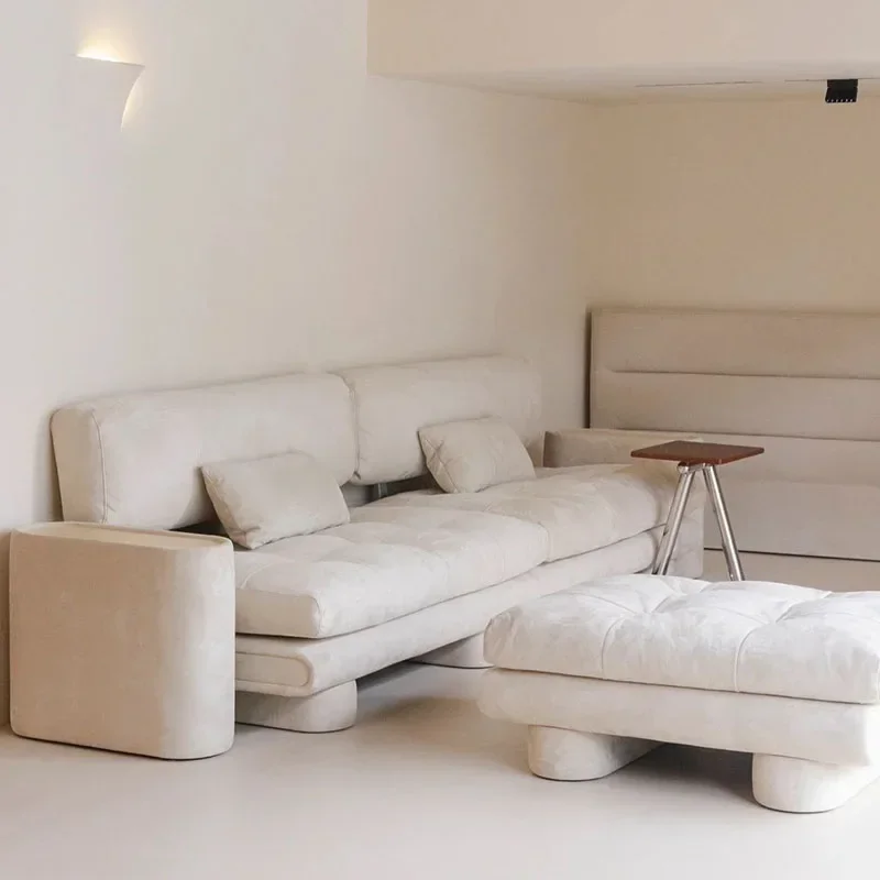 Cream wind module sofa, wabi-sabi wind medieval fabric sofa, technology anti-cat scratch down double