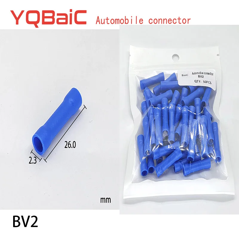 BV2 BV2.5 Full Insulating Wire Connector cable Wire Splice Terminals Joiner Crimp Electrical Fully Insulation BV2 BV  BV