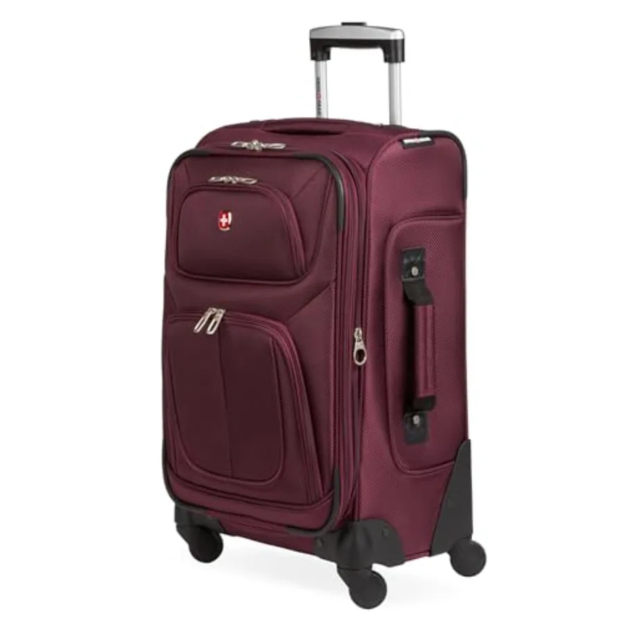 

SWISSGEAR Sion Softside Expandable Spinner Luggage Durable Lightweight Travel Suitcase Merlot 21-Inch Carry-On
