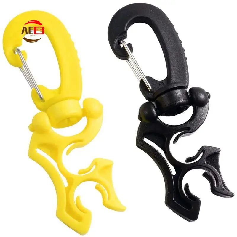 AEE3-2 Packs Scuba Hose Clip Scuba Diving Hose Holder Clip, Double BCD Dive Hose Holder With Snap Hook Buckle