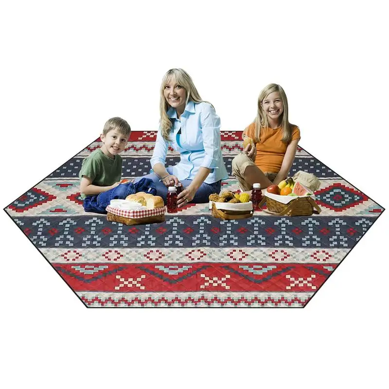 

Picnic Blankets Hexagon Beach Mat Lightweight Camping Accessories Reusable Travel Blanket For Daily Use Outside Activities