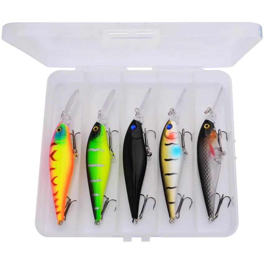 5pcs Lifelike Minnow Fishing Lures Kit-Hard Bait Tackle for Freshwater and Saltwater Fishing-Increased Catch Rates Guaranteed