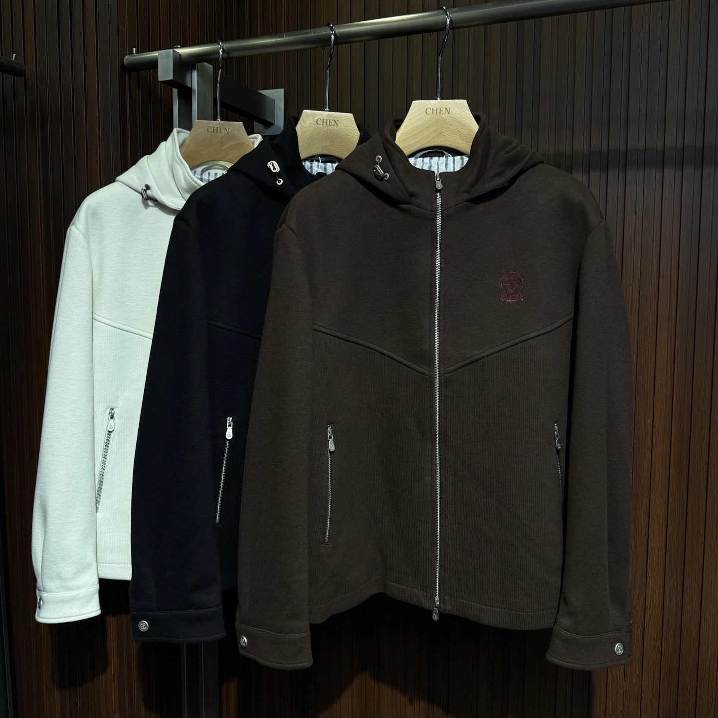

BC Italy 25aw solid color simple casual embroidered hooded jacket