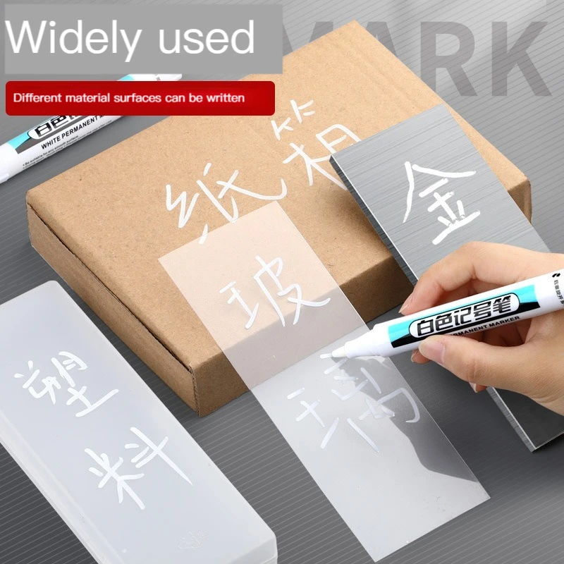 White Paint Marker set 0.7/1.0/2.5mm Fine Tip Oily Permanent Paint for Rock, Fabric, Wood, Metal, Glass, Canvas, Tires graffiti