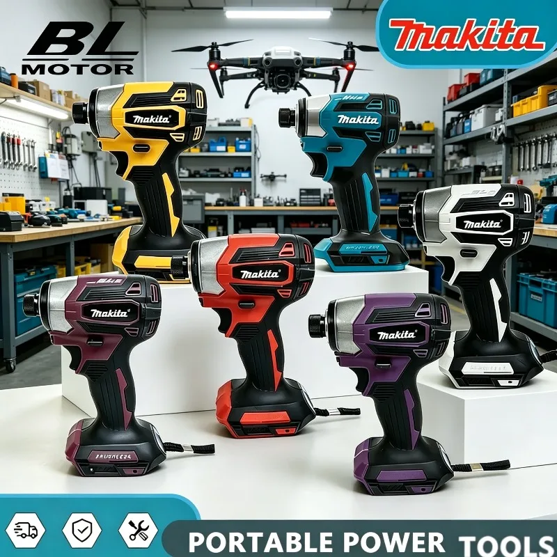 

Makita DTD173 Cordless Brushless Rechargeable Power Tools For 18V Battery, 180 N·M Impact Driver Wood Bolt T-Mode Electric Drill