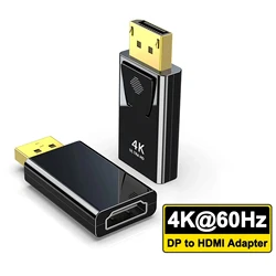 4K 60Hz kompatybilny z DP do HDMI Adapter męski na żeński Port wyświetlacza do konwertera wideo kabel Audio do projektor do laptopa PC TV