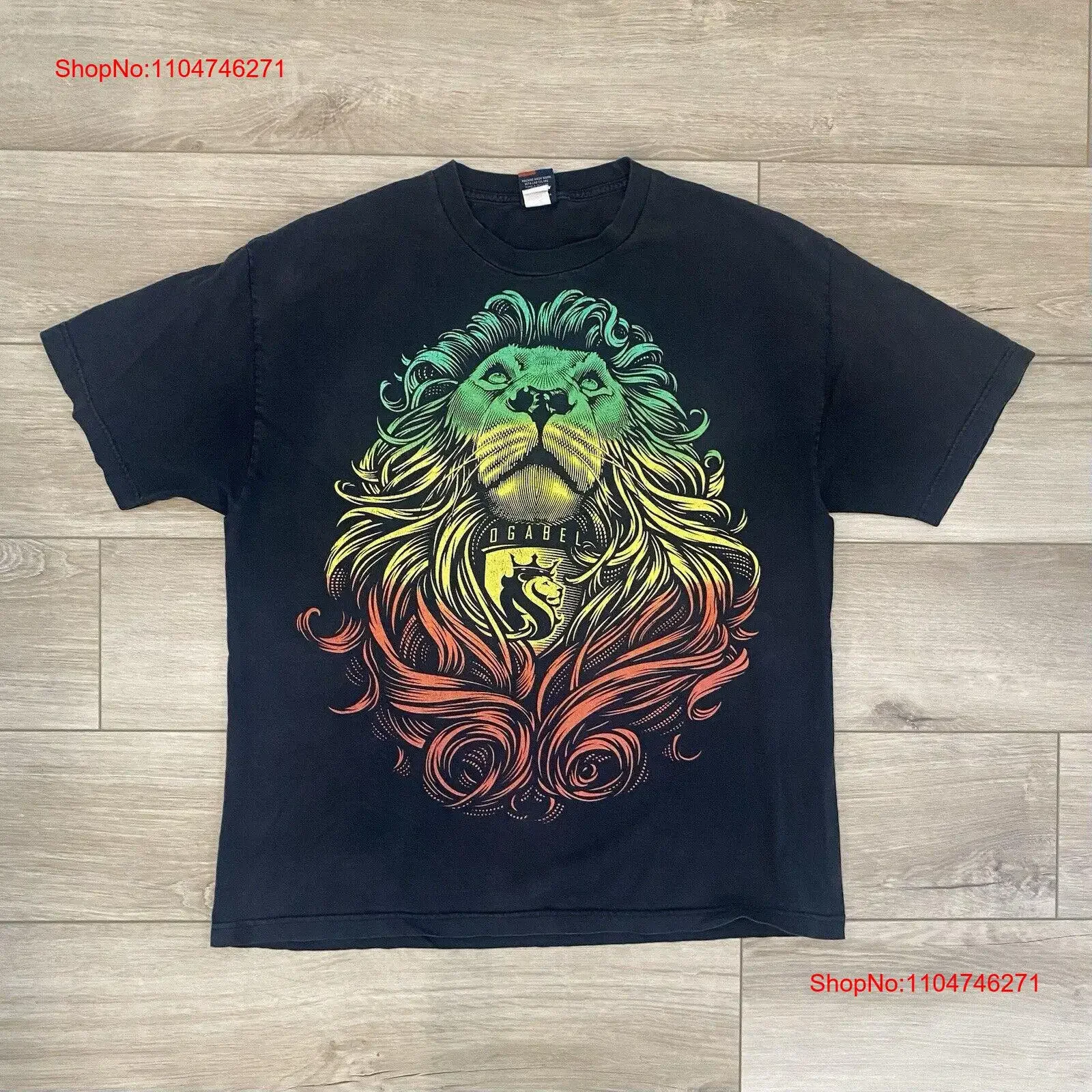 Vintage y2k ogabel rasta leão angustiado t camisa adulto tamanho xl pit holes vtg vintage lavado roupas de grife ligeiramente macio