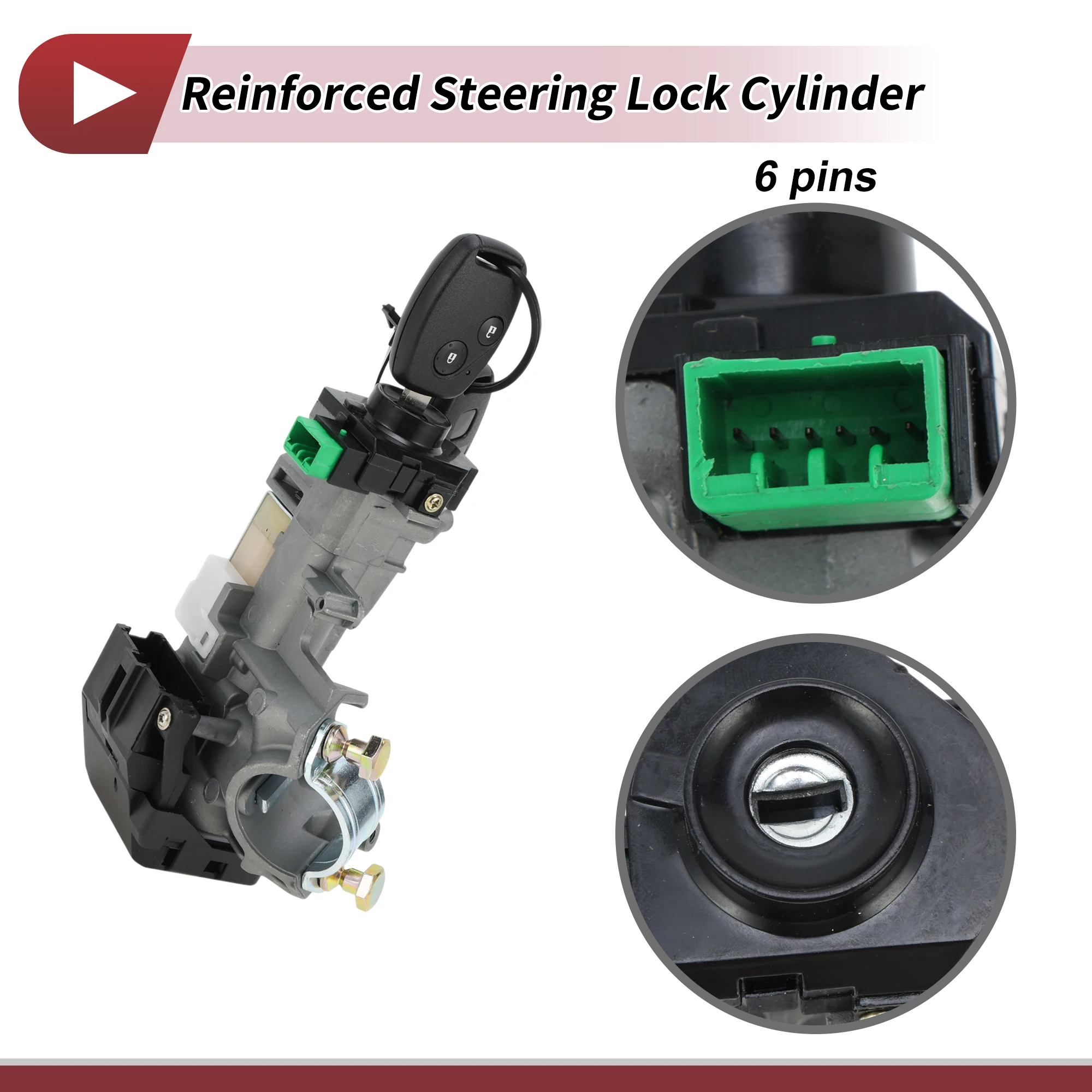 

UXCELL No.06350SAAG30/35100SDAA71 Ignition Lock Cylinder for Honda Civic Ignition Switch Cylinder Lock 1 Set