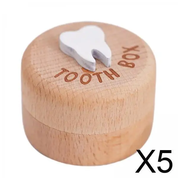 

Children Tooth Box Organizer Wood Baby Teeth Keepsake Memory Storage Container with Tweezer for Boys Girls Baby Shower Gift