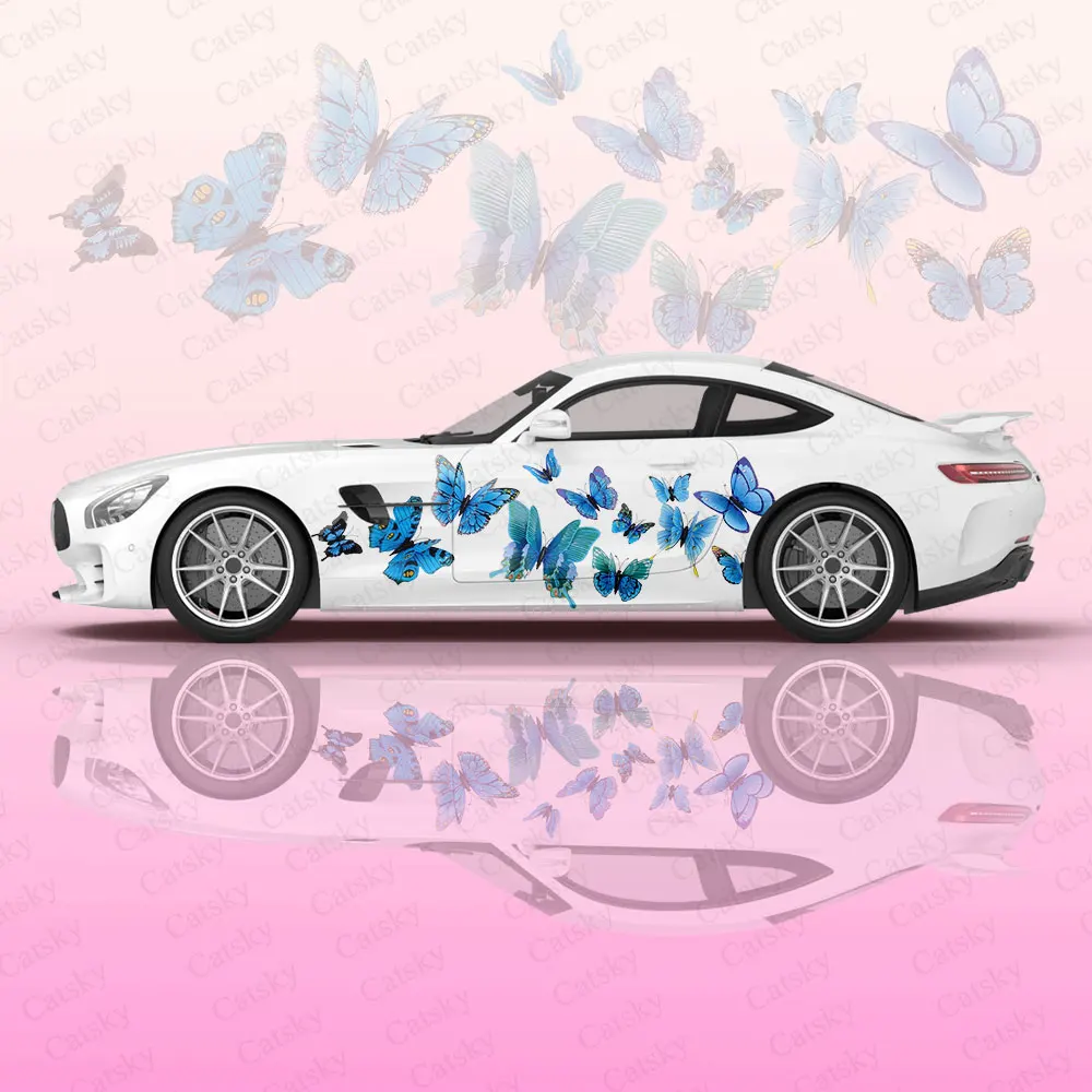 Colorful Butterfly Car Body Stickers Itasha Vinyl Car Side Decal Sticker Car Body Sticker Car Decor Stickers Car Protective Film