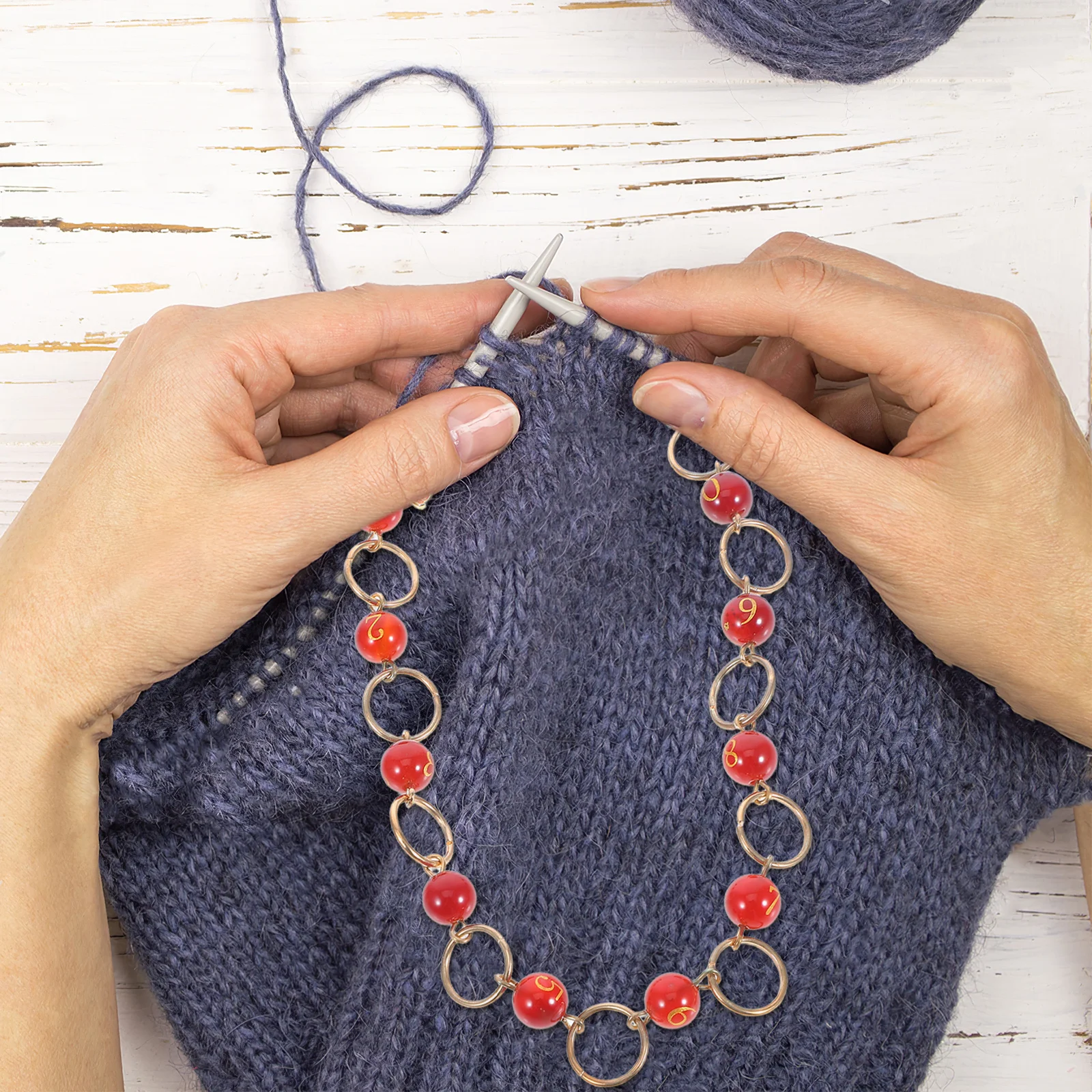 

Creative Design Agate Number Charms Enamel Butterfly Pendant Knitting Row Counter Bracelet for Crocheting Accessories