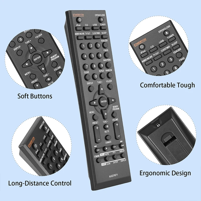 AXD7671 Remote Control For Pioneer Audio Player Replacement Controller