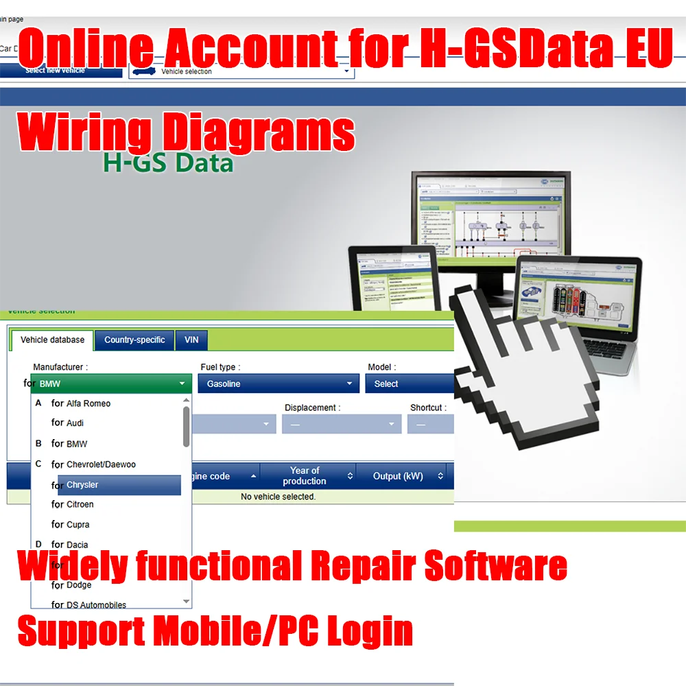 

Онлайн-аккаунт для данных H-GS, диаграммы проводки EU Alldata, широкофункциональное программное обеспечение для ремонта, профессиональная база данных, вход на мобильный/ПК