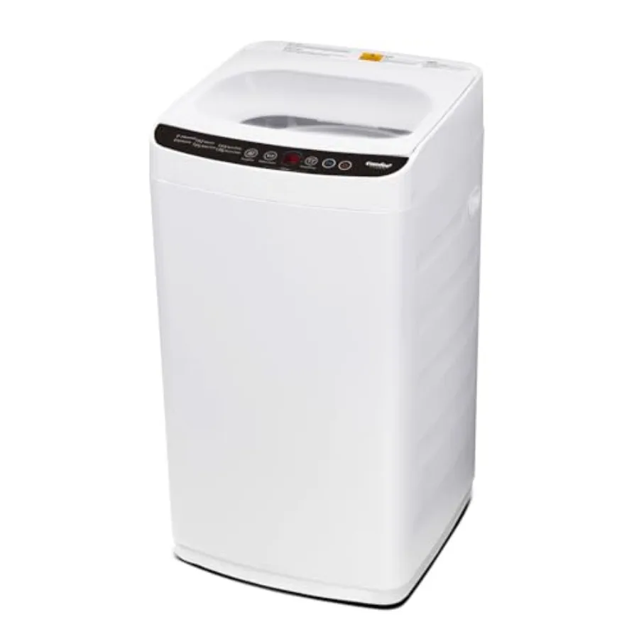 

Portable washing machine for small apartments, stainless steel drum, white, compact 0.9 cu.ft full-automatic washer with LED di