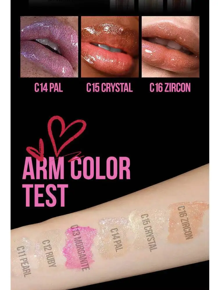 MLSMILE Makeup Sparkling Set Large Brush Head Mirror Pearl Lip Gloss Fine Shimmer Liquid Lipstick 3 Pieces 2025 New