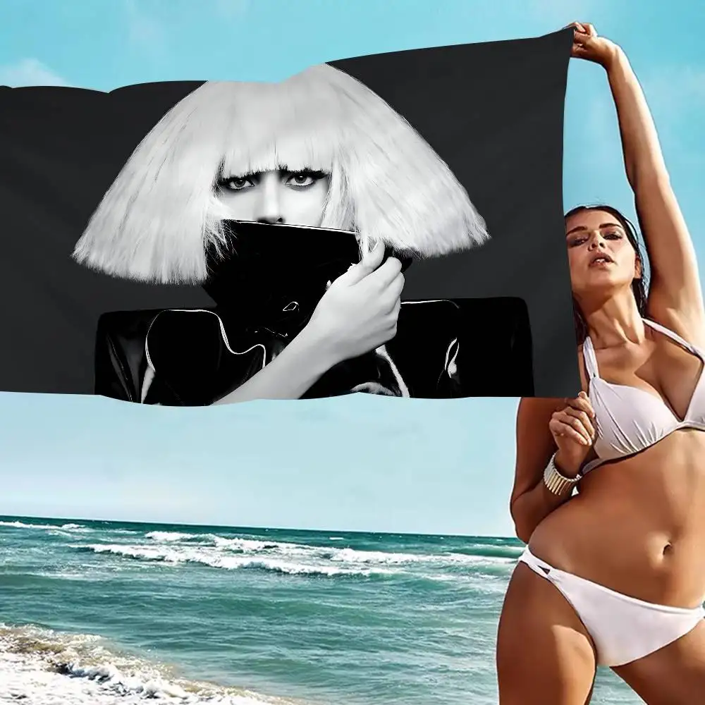 Singer L-Lady G-Gaga Bath Towel Microfiber Soft Water Absorbing Breathable For Girl Kids Decorative Cartoon Beach Towel