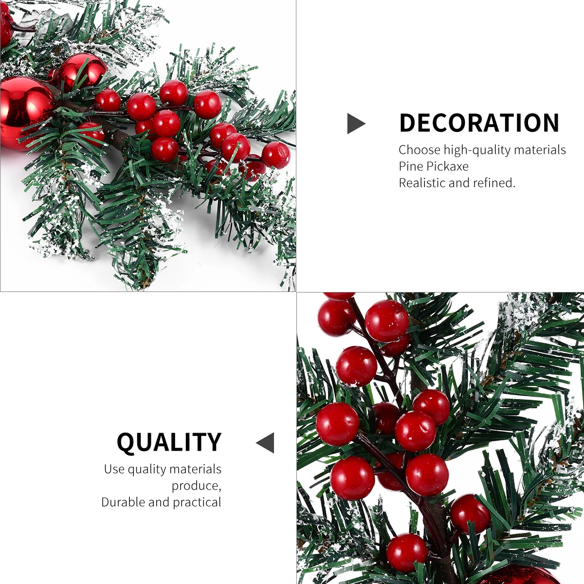 

2Pcs Christmas Pine Tree Branches Realistic Decorative Picks Lifelike Xmas Pine Branches for Tree Wreath Centerpiece Holiday